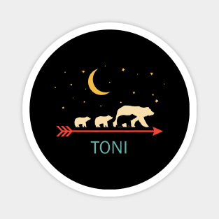 Toni Name Gift Personalized Mama Bear With 3 Cubs Magnet